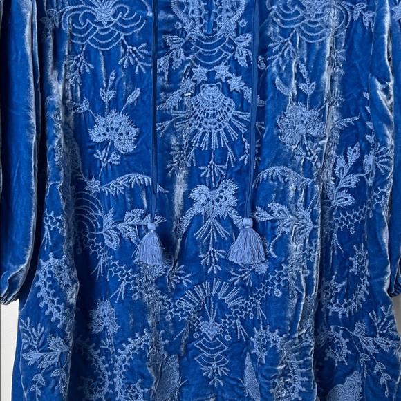 Johnny Was Royal Blue Embroidered Arzella Relaxed Tunic - Picture 7 of 7